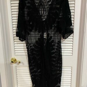 Black Sheer Lace Cover-Up